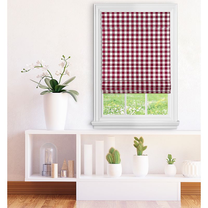 Achim Cordless Buffalo Check Roman Window Shade