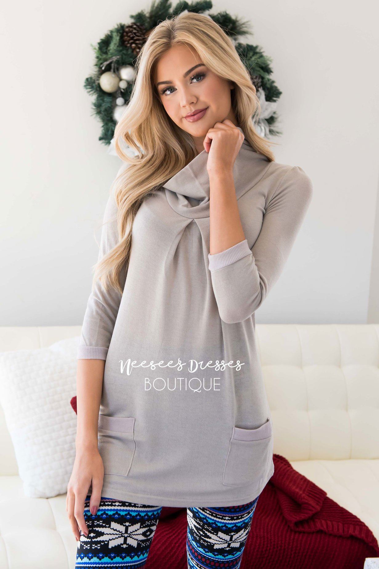 Cowl Neck Pocket Tunic