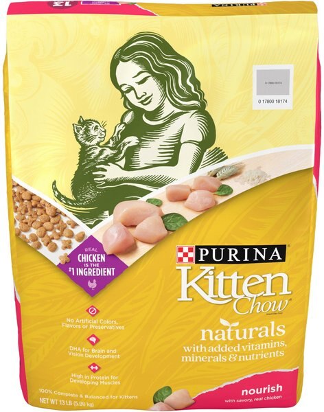 Kitten Chow Naturals Original with Added Vitamins， Minerals and Nutrients Dry Cat Food