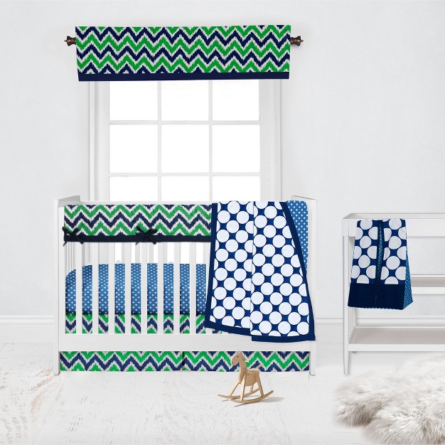 Bacati Mixnmatch Blue green Chevron Zigzag Window Valance