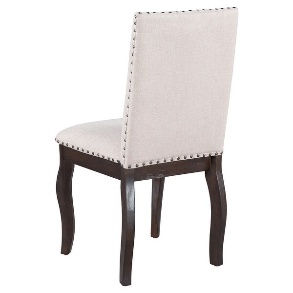 Set of 4 Dining chairs Wood with Nailhead