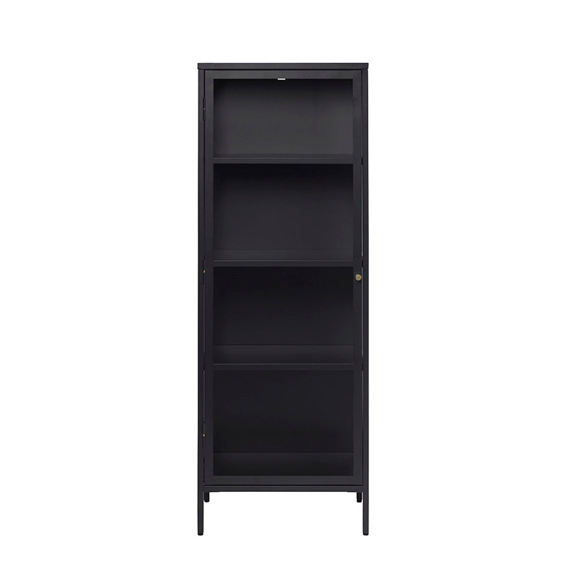 CARMEL Single Door Glass Display Cabinet 57x160cm - Black