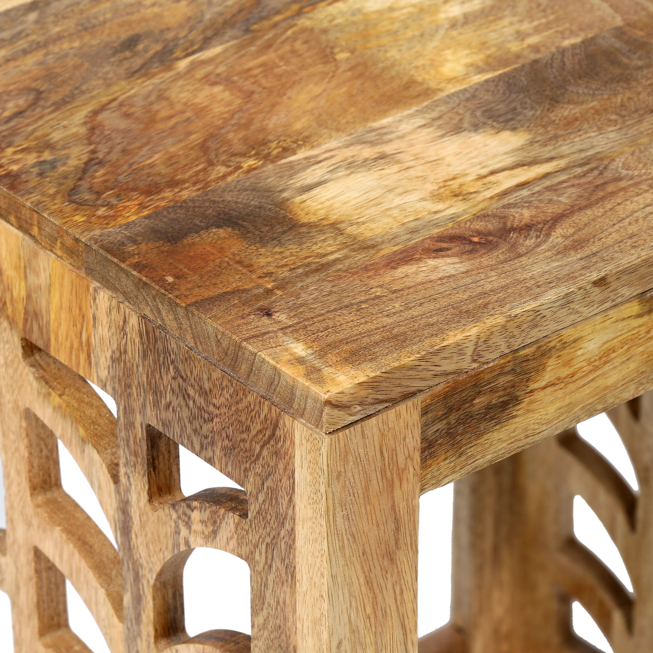 Ferrell Handcrafted Boho Mango Wood Nesting Tables