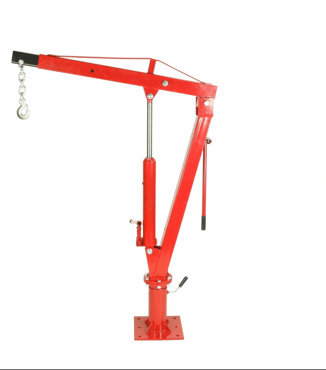 Dragway Tools 1 Ton Crane w/ Swivel Base Hydraulic Jack  Foldable Arm