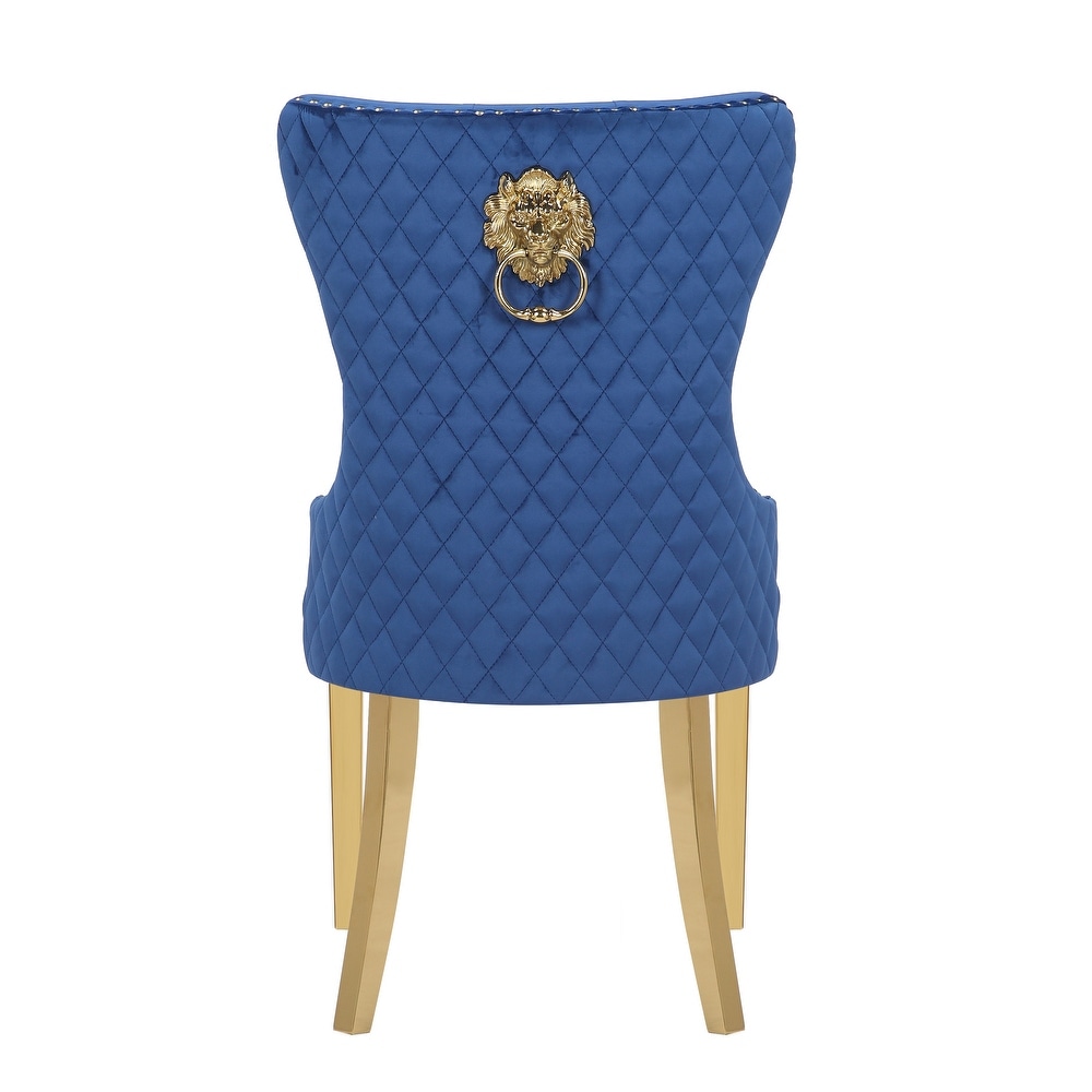 Simba Gold Legs Dinning Chair Finish with Velvet Fabric   2 Chair per Box