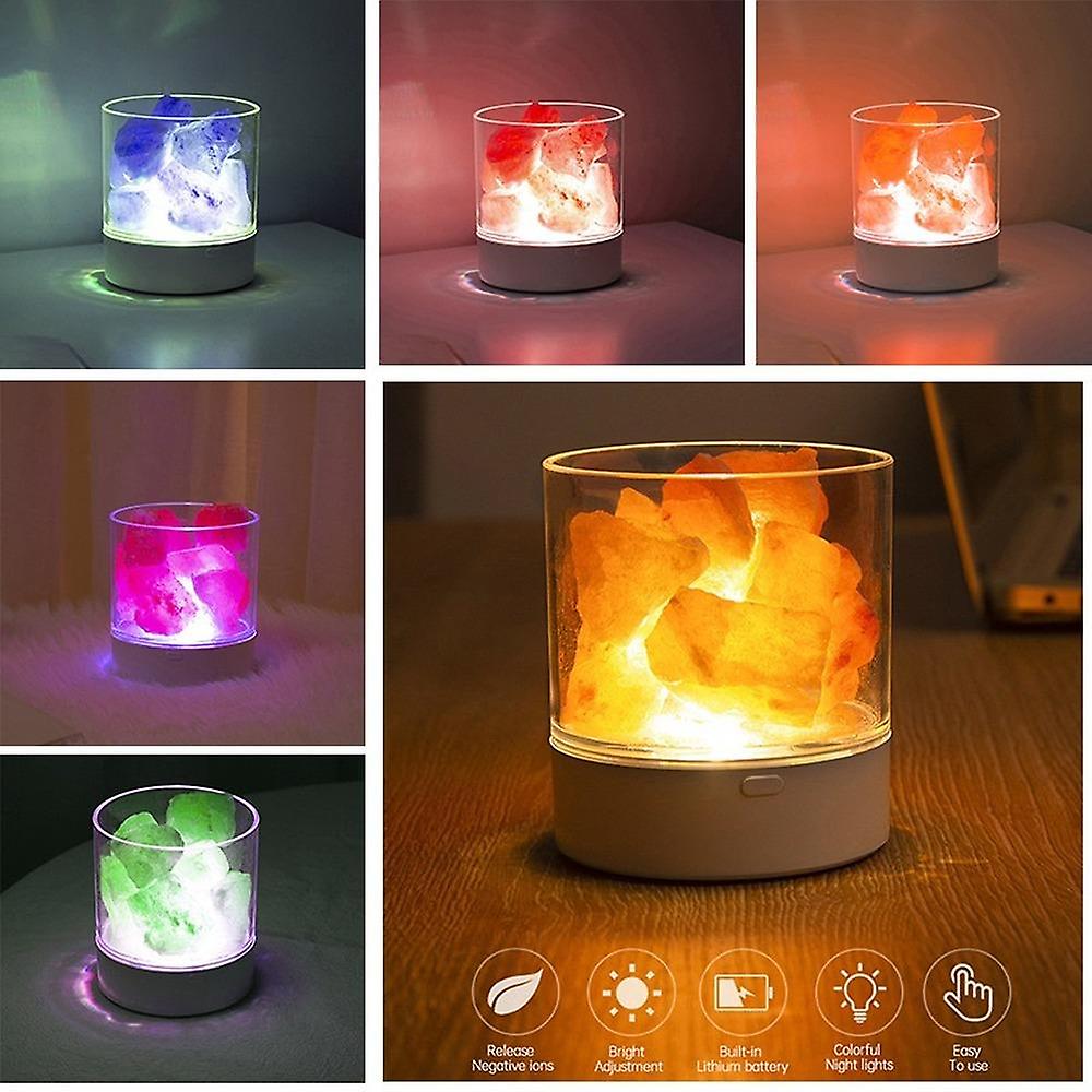 Usb Crystal Light Natural Himalayan Salt Lamp Led Lamp Air Purifier Warm Novelty Lighting Table Lamp Bedroom Lava Lamp