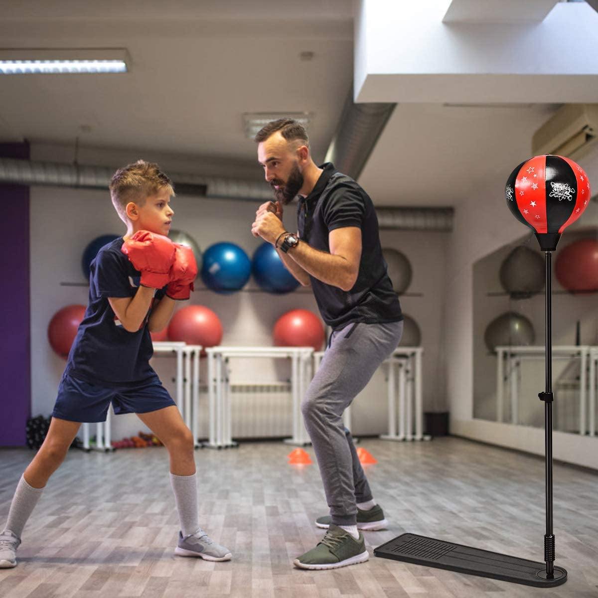 Kids Punching Bag, Height Adjustable Boxing Set