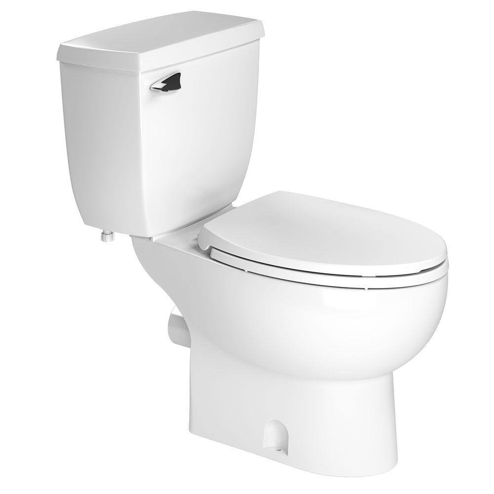 Saniflo 2-Piece 1.28 GPF Single Flush Elongated Toilet in White 087.005