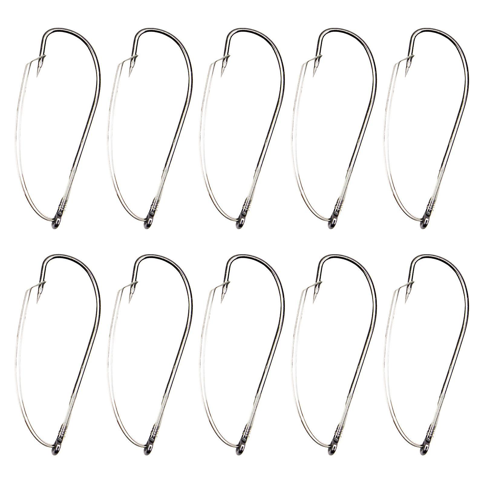 10x Weedless Fishing Hooks High Carbon Steel Barb Hook Weed Guard Fish Hooks 38.3mmx13.5mm