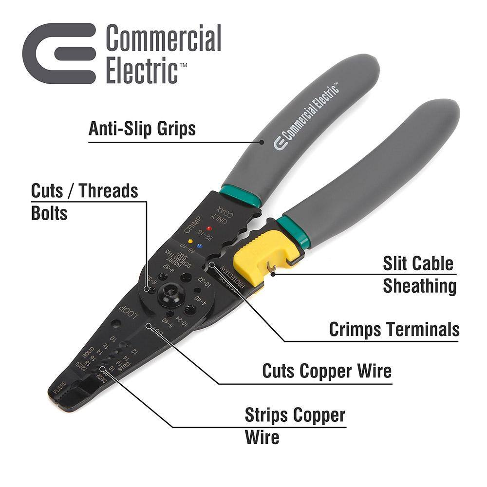 Commercial Electric 8 in. Wire Stripper with NM Ripper CE191103