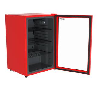 Husky 4.6 Cu. ft. 158-Can Quiet XL Glass Door Freestanding Beverage Refrigerator with Reversible Door without Freezer(Red) OSFG022-RXL