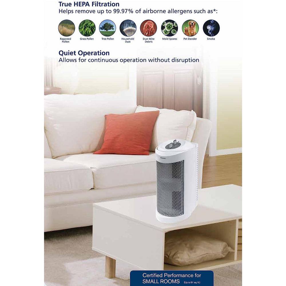 Holmes True HEPA Allergen Remover Quiet Operation Mini Tower Air Purifier 985120405M