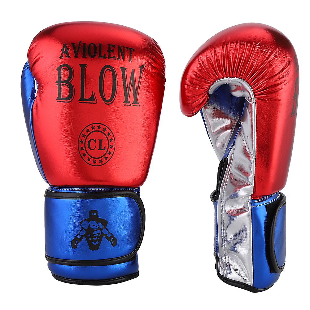 1 Pair Unisex Pu Boxing Gloves Sanda Punching Sparring Sandbag Training Mittsred