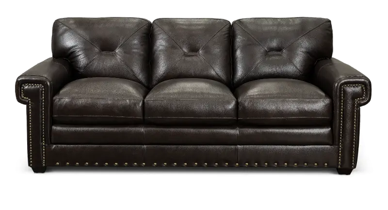 Derrick Dark Brown Leather Sofa