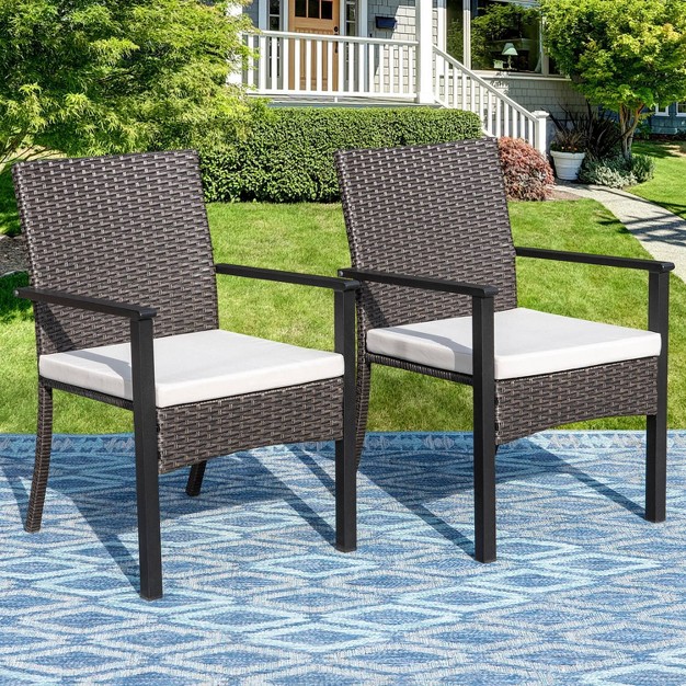 2pk Outdoor Wicker Arm Chairs Captiva Designs