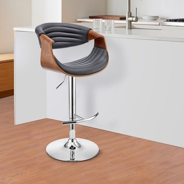 Adjustable Barstool with Faux Leather and Bucket Seat - 21 L X 21 W X 45 H Inches