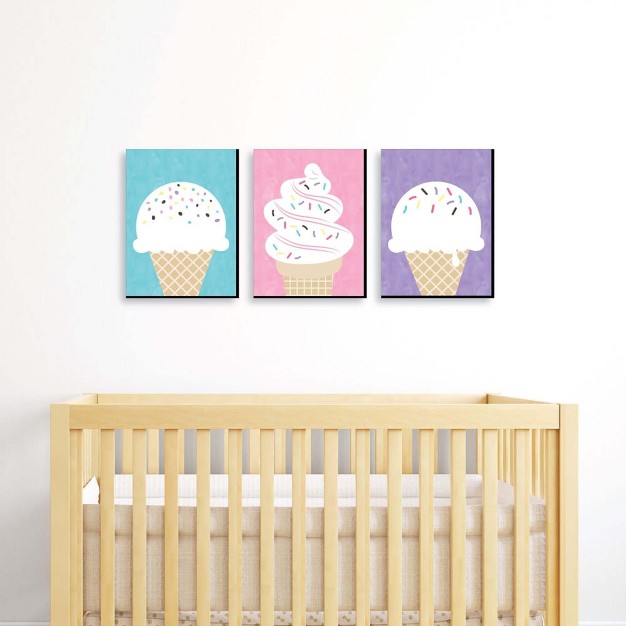 Big Dot Of Happiness Scoop Up The Fun Ice Cream Sprinkles Kitchen Wall Art Nursery Decor And Restaurant Decor 7 5 X 10 Inches Set Of 3 Prints