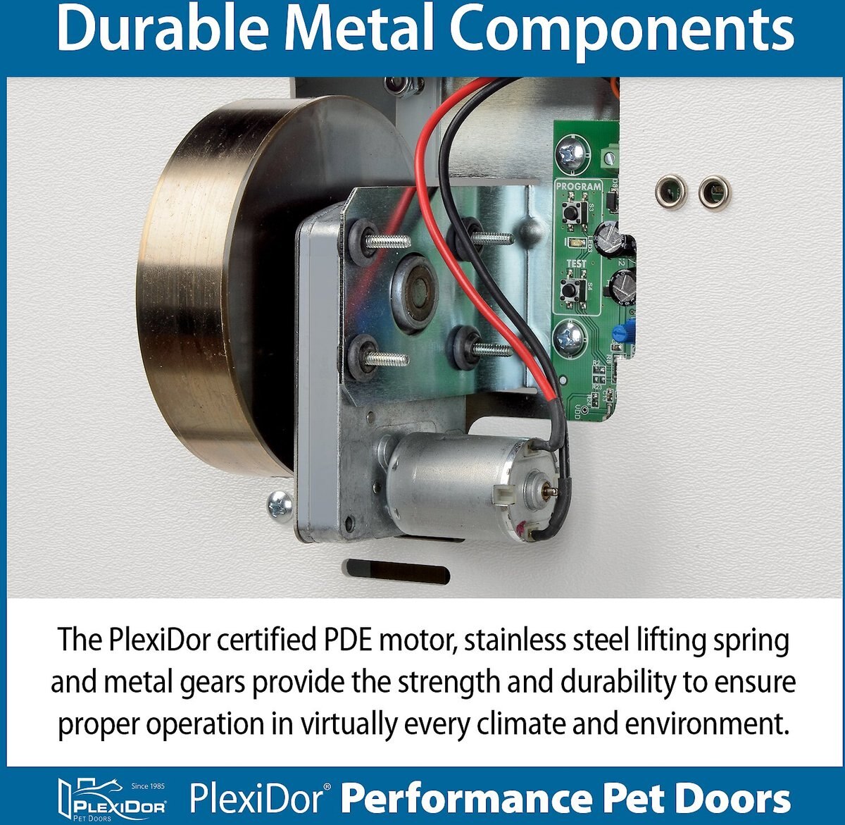 PlexiDor Performance Pet Doors Electronic Door Mounted Dog and Cat Door， Large