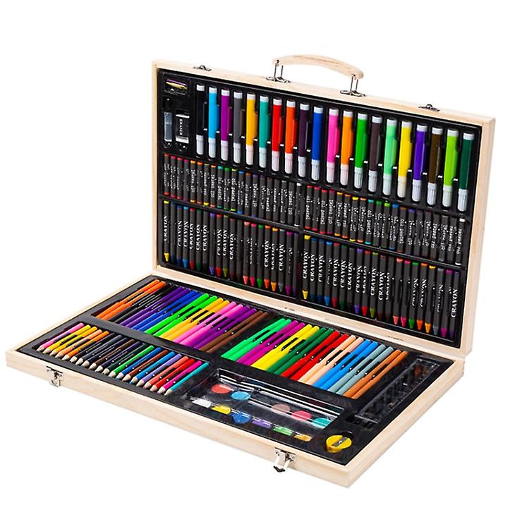 180 In 1 Painting Wooden Box Colorful Pen Set Art School Supplies For Children