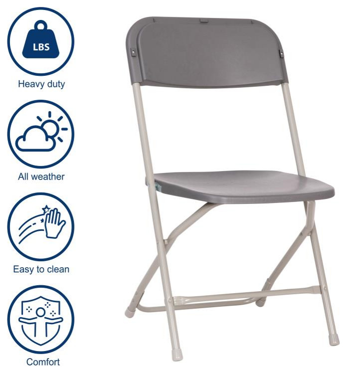 Hercules Big  ampTall Commercial Folding Chair/Extra Wide 650LB. Capacity 4 Pack   Transitional   Folding Chairs And Stools   by Pot Racks Plus  Houzz