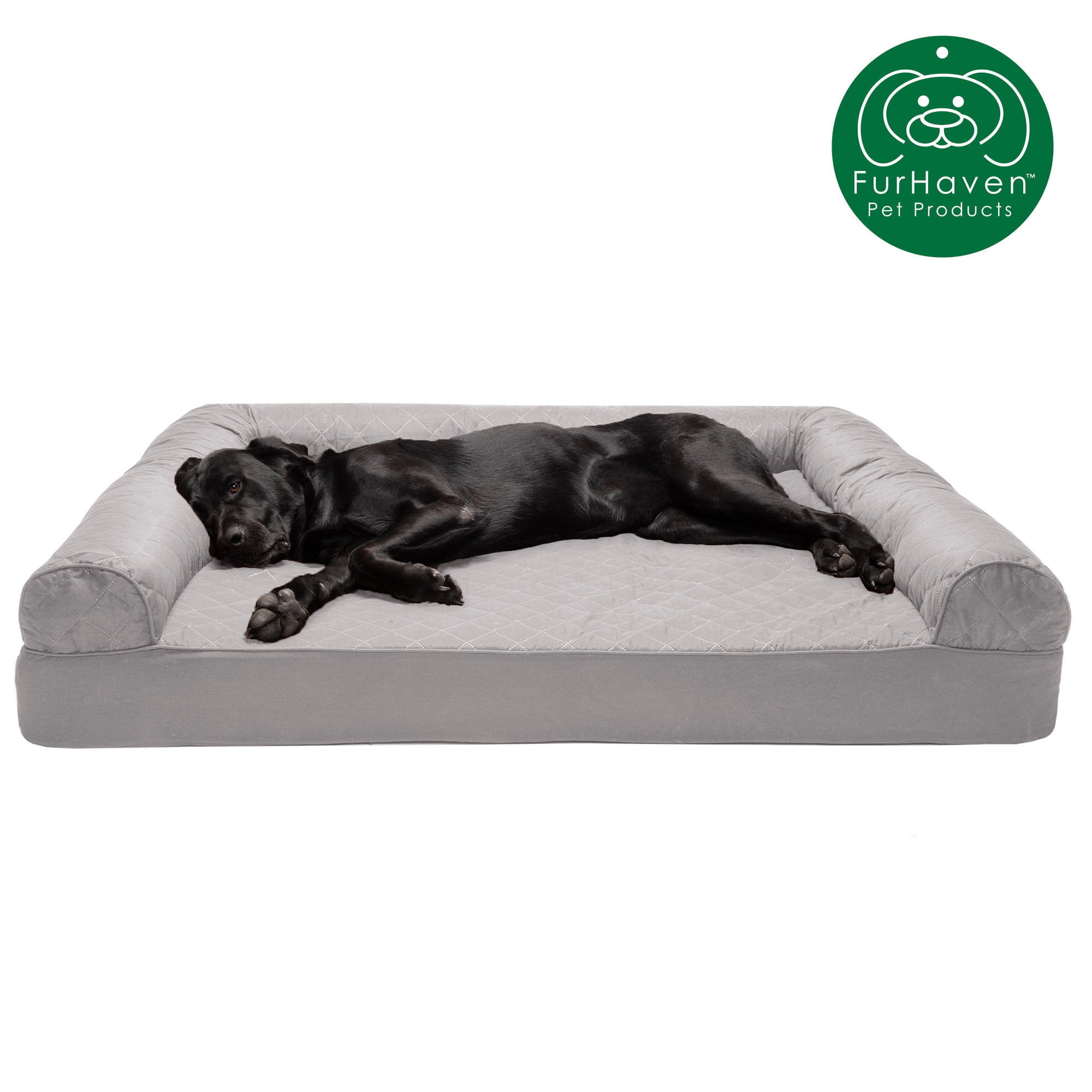 FurHaven Pet Bed Quilted Sofa-Style Couch Pet Bed Dogs & Cats