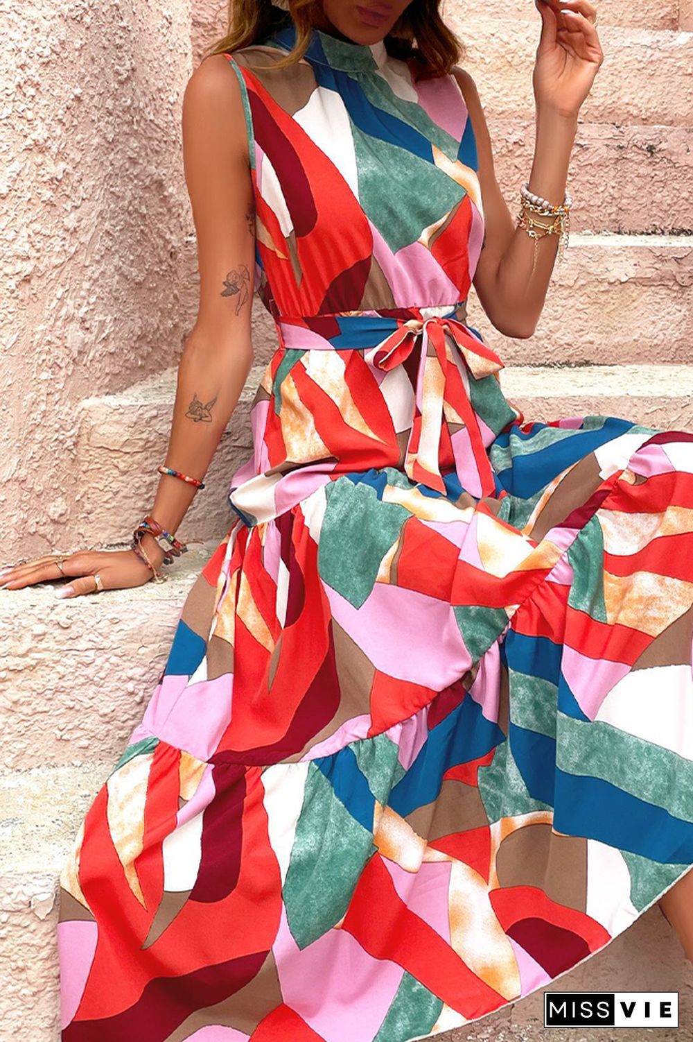 Colorful Sleeveless Long Maxi Dress Wholesale