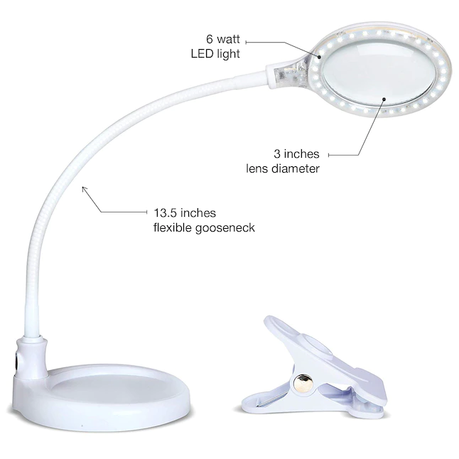 Brightech White Touch LED Table Lamp with No Shade