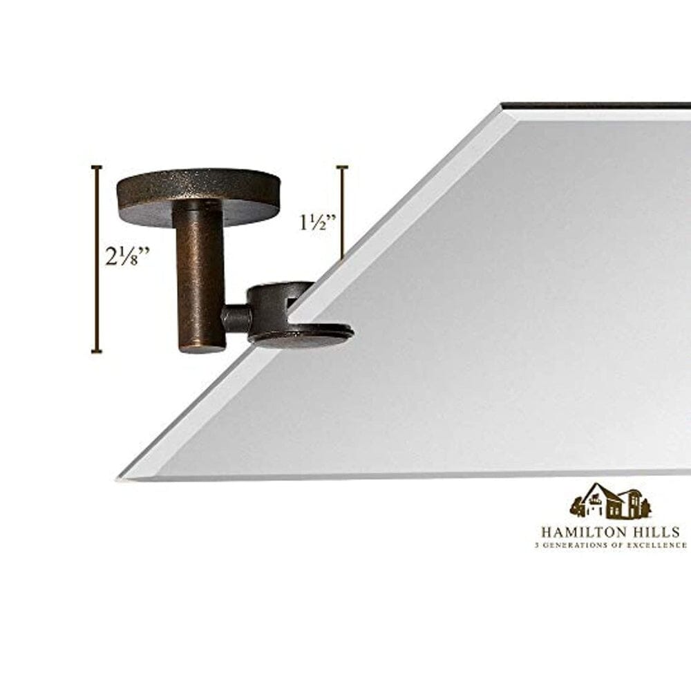 Large Pivot Rectangle Mirror with Oil Rubbed Bronze Wall Anchors 24