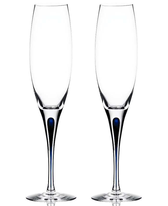 Orrefors Intermezzo Blue Set of 2 Flutes