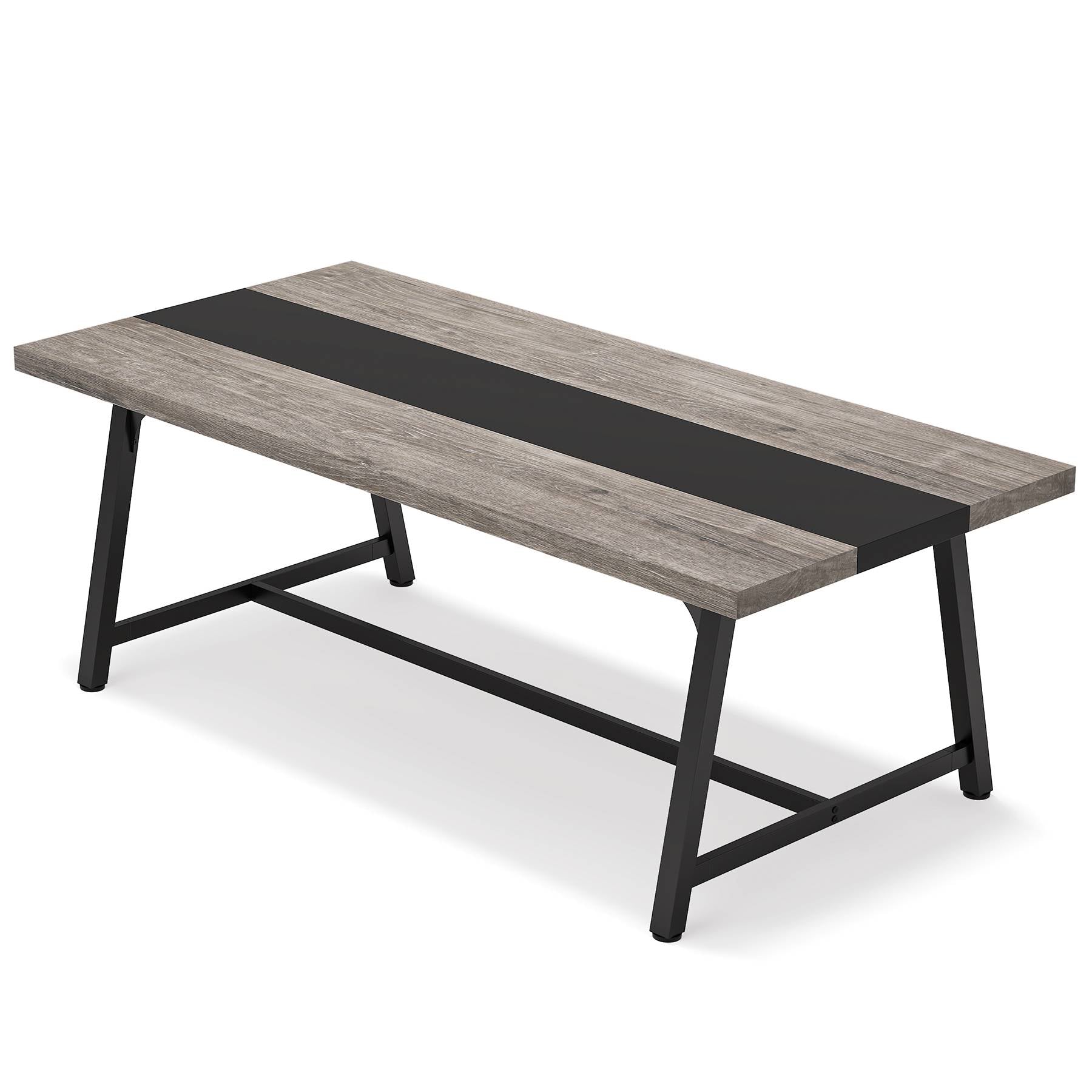 Dining Table for 8 People, 70.87 Rectangular Wood Kitchen Table