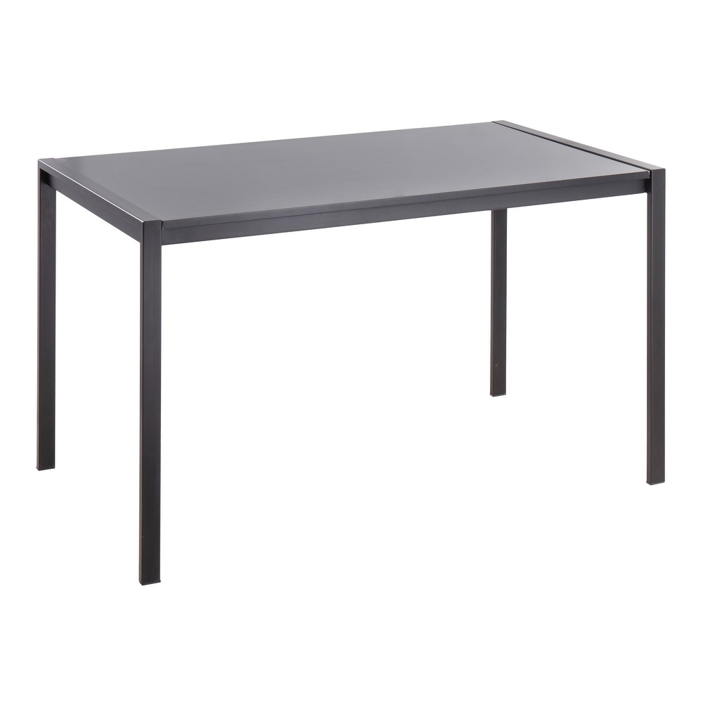 Carbon Loft Yadriel Industrial Black Metal Dining Table