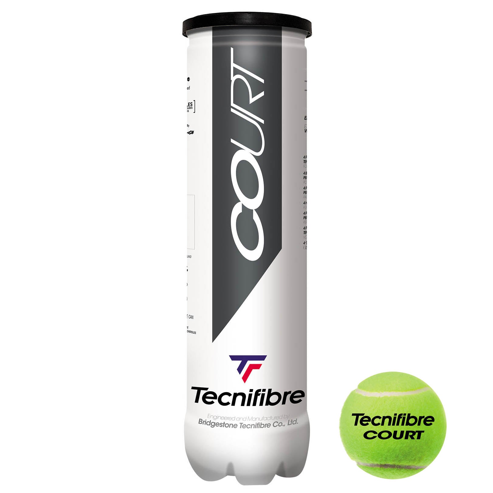 Tecnifibre Court Tennis Balls - Tube of 4