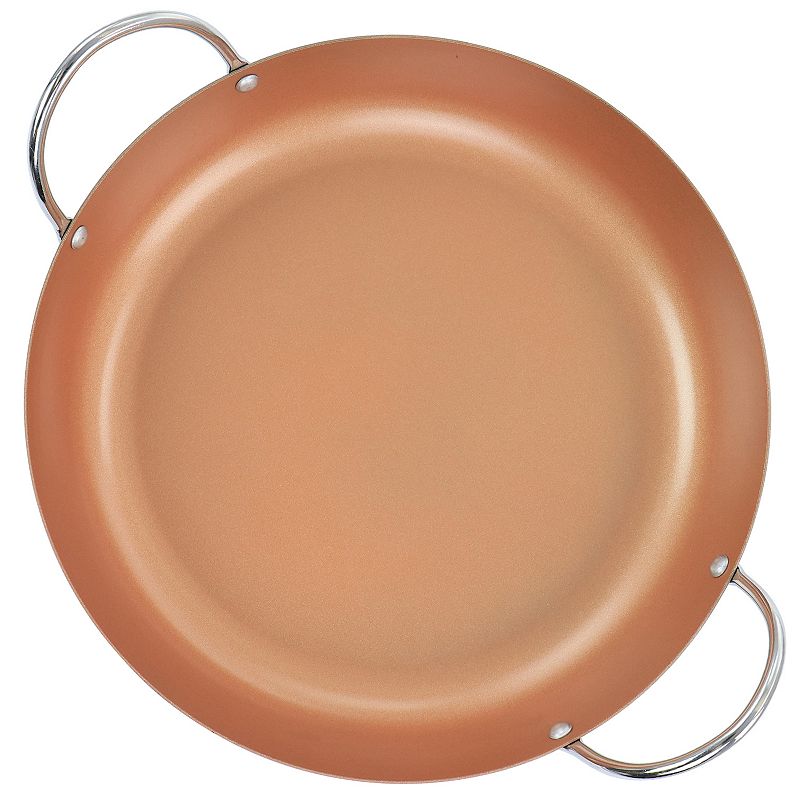 Oster Cocina Stonefire Carbon Steel Nonstick 11 Inch Paella Pan in Copper