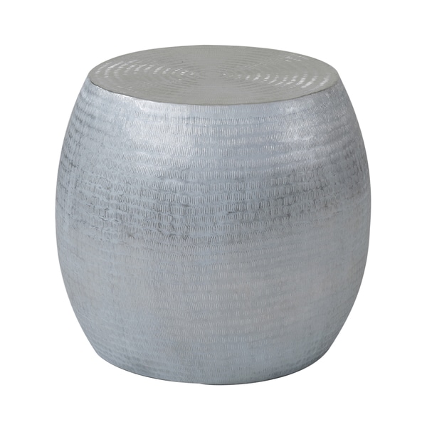 East at Main Tempered Metal Drum Side Accent Table