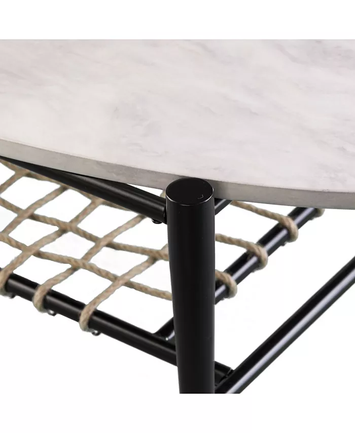 Southern Enterprises Relckin Faux Marble Cocktail Table