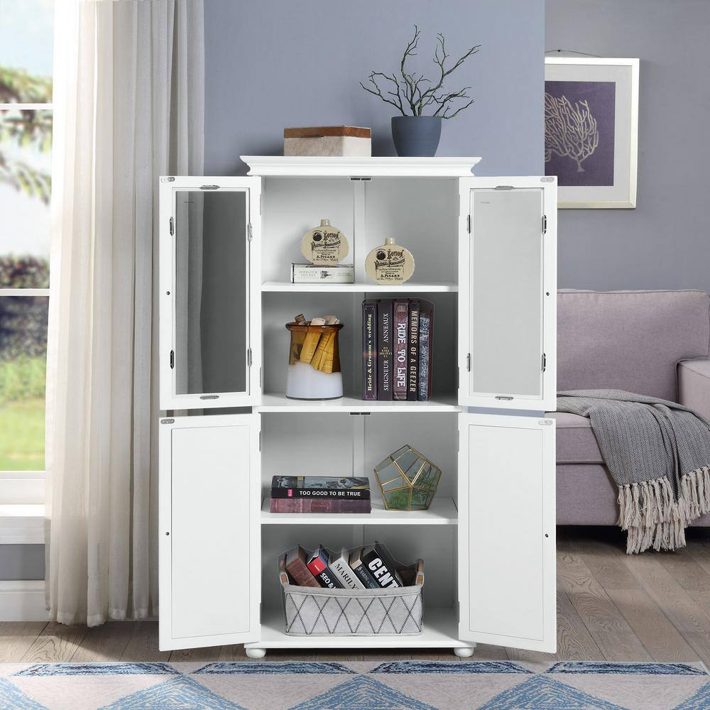 Home Decorators Collection Hampton Harbor 25 in. W x 14 in. D x 52-12 in. H Linen Cabinet in White BF-20191-WH