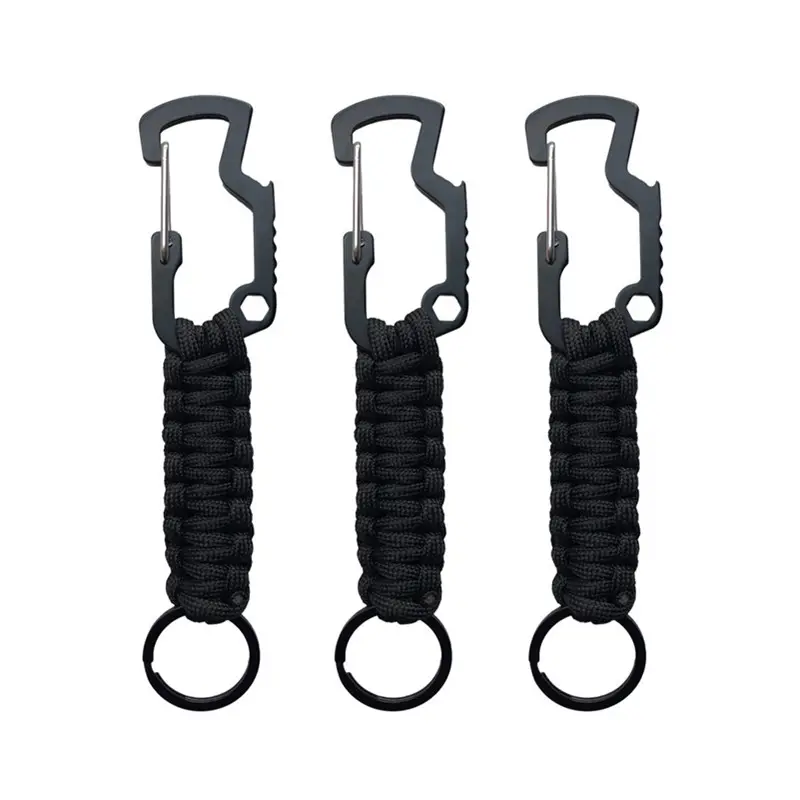 Outdoor Multi Colors Custom Paracord Keyring Survival Tactical Bottle Opener Woven Key Chain 550 Paracord Keychain