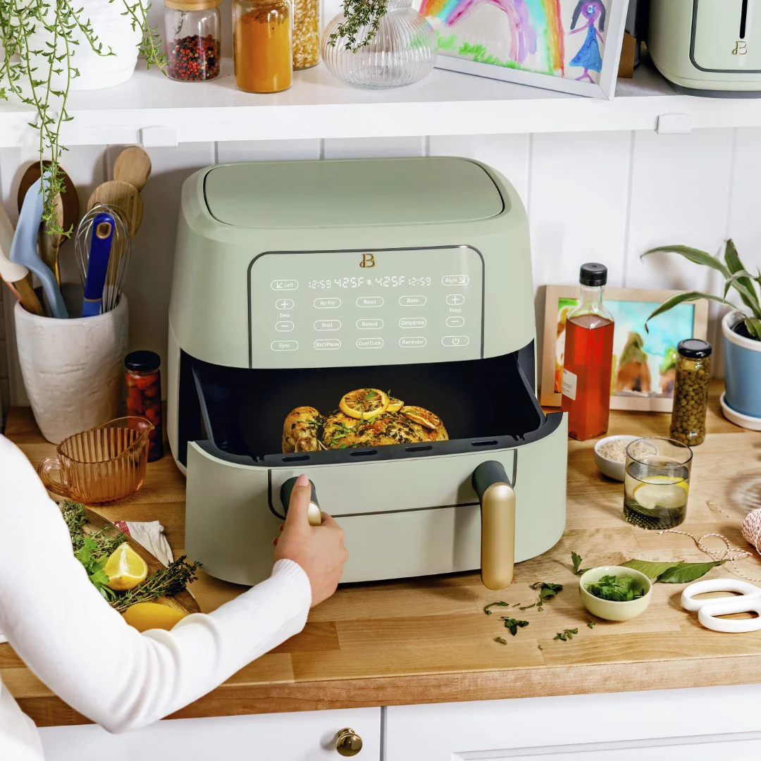 Beautiful 9QT TriZone Air Fryer， Sage Green by Drew Barrymore