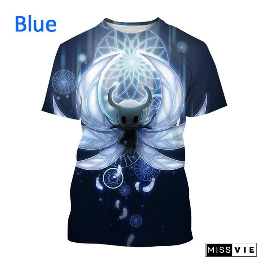 New Hollow Knight Cool Printed Short-sleeved T Shirt Men's Fashion Game T Shirt Casual Harajuku Streetwear Top