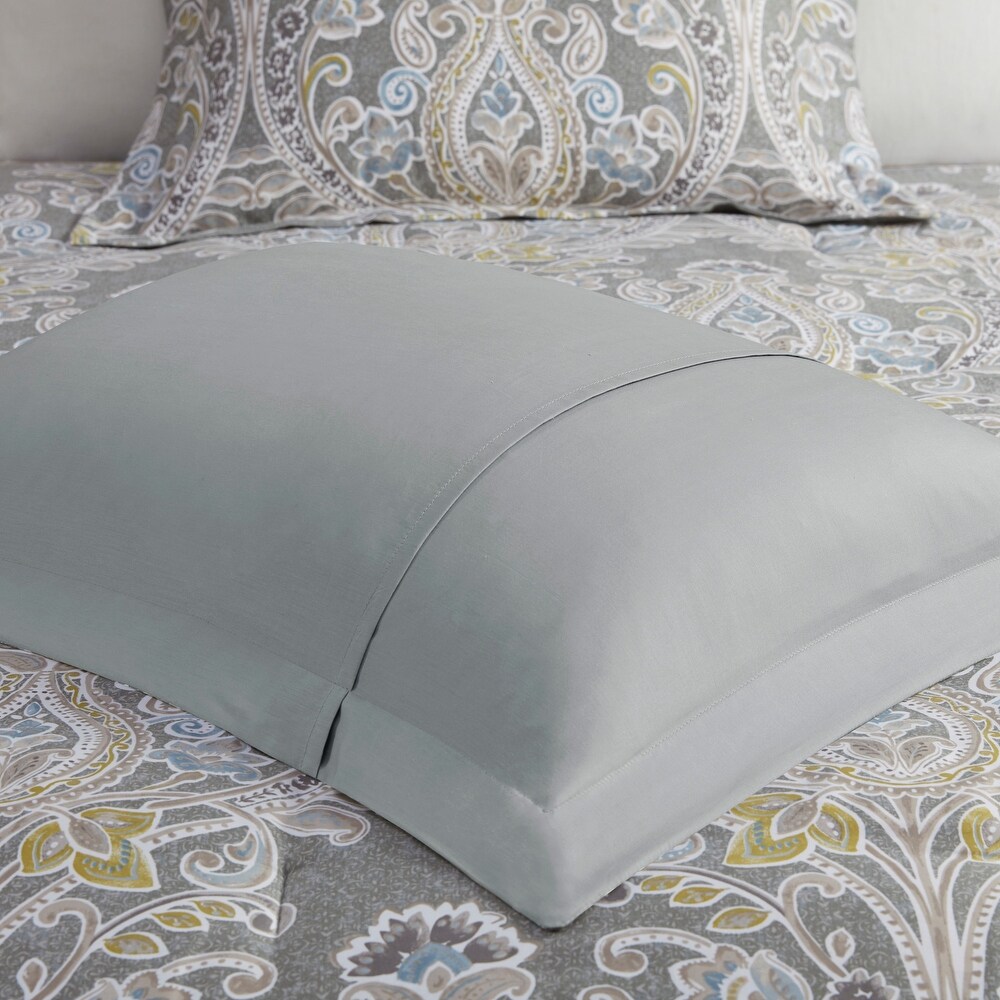 Harbor House Hallie 6 piece Grey Damask Pattern Cotton Comforter Set