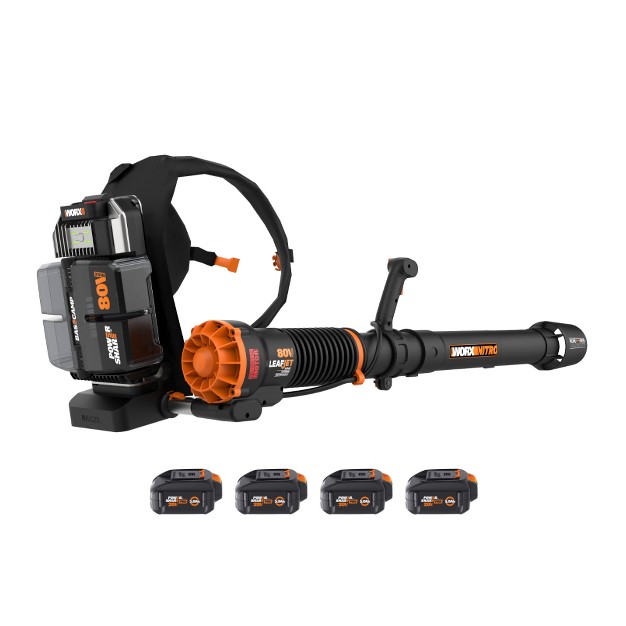 Worx Wg572 Nitro 80v Brushless Cordless Backpack Leaf Blower