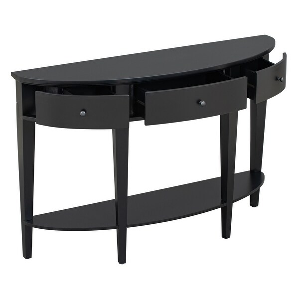 Modern Curved Console Table Sofa Table with 3 drawers