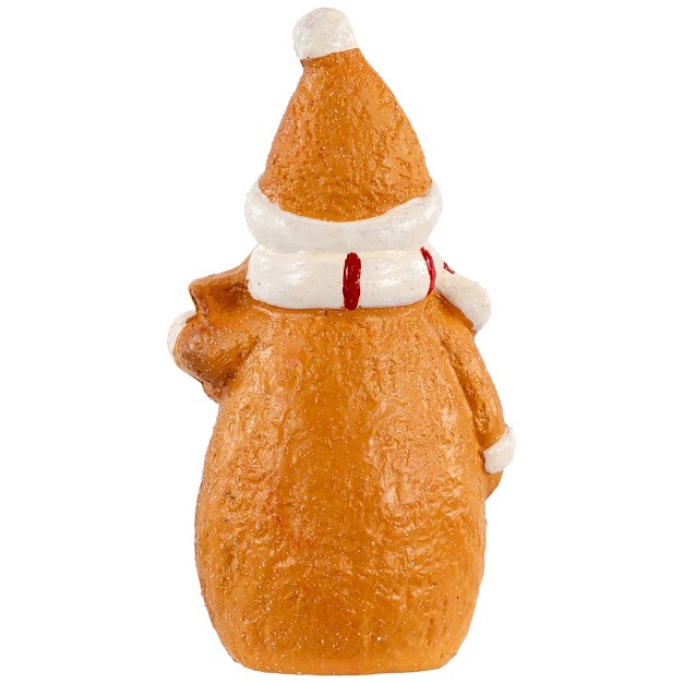 Frosted Gingerbread Snowman With Star Cookie Christmas Figurine