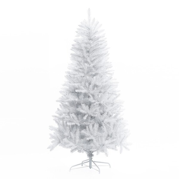 6.5Ft PreLit Artificial White Full Christmas Tree