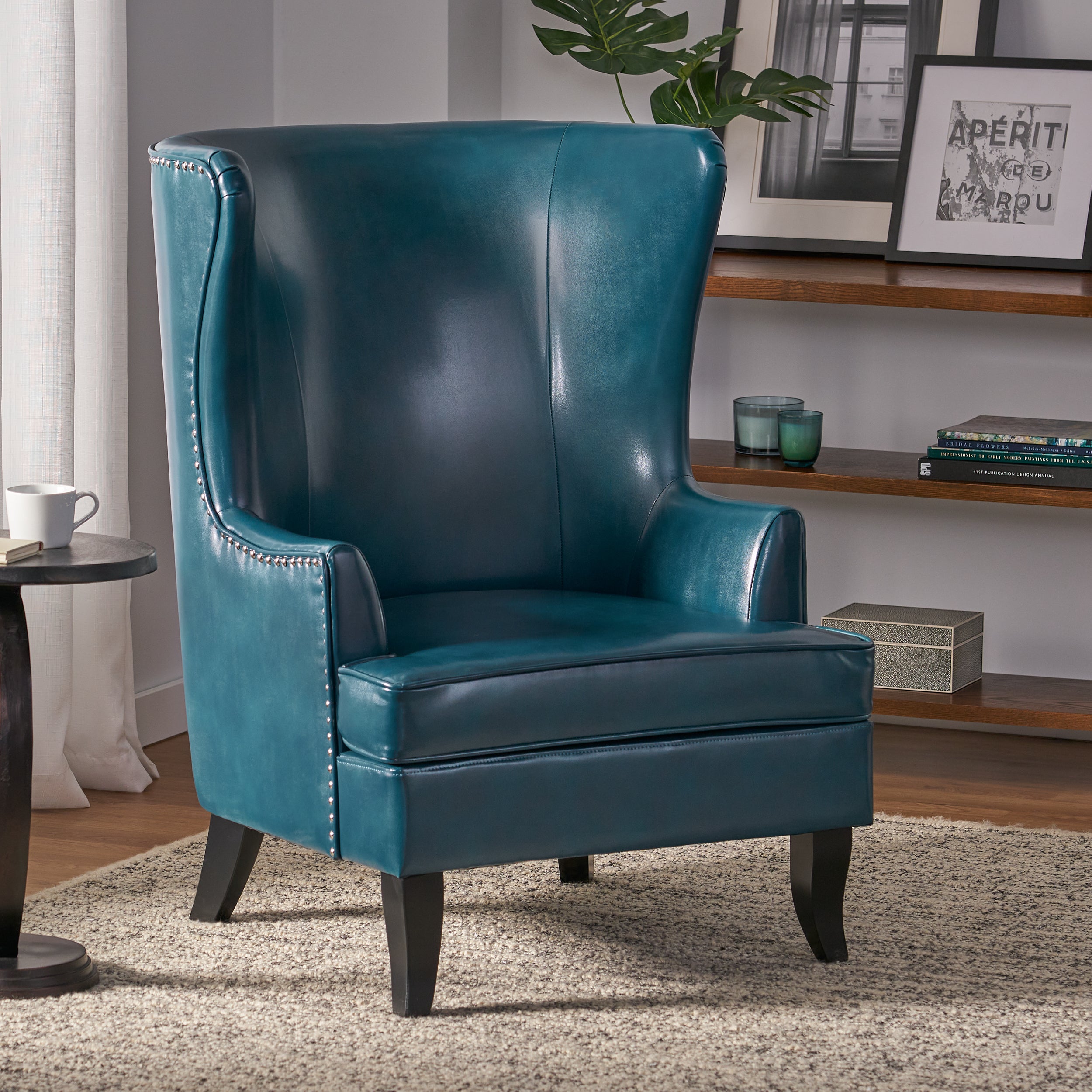 Jameson Leather High Back Wingback Armchair