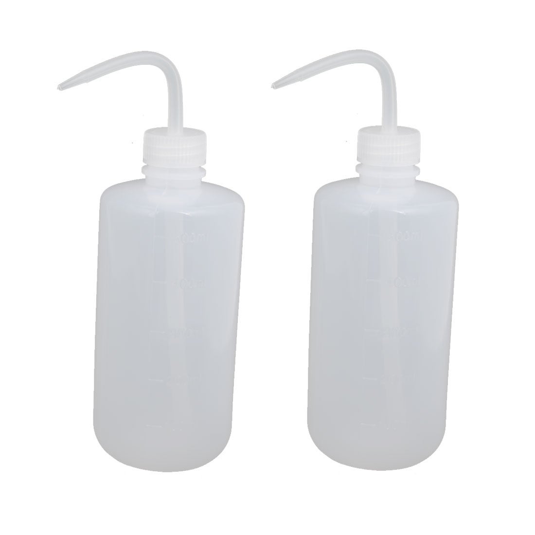 2pcs 500ml Plastic Wide Bent Sharp Mouth Liquid Storage Bottle Clear