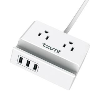 Tzumi Power Dock 2-Outlet Multi-Port Surge Protector and Phone Stand 8447HD