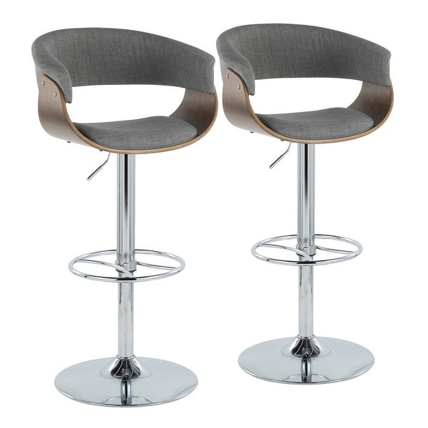 Carson Carrington Sauda Adjustable Bar Stool with Wheel Footrest (Set of 2)