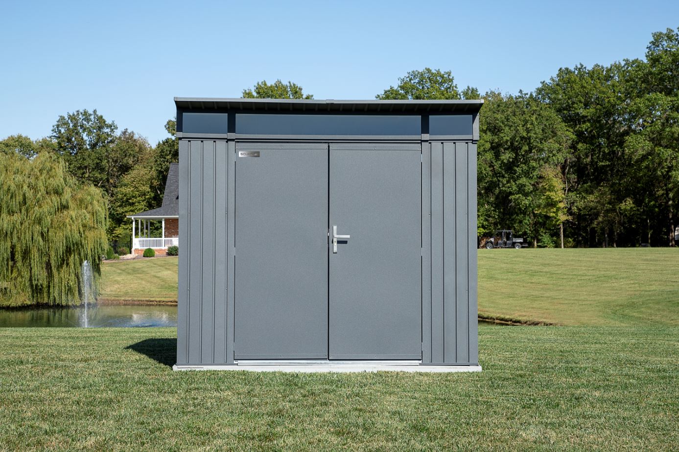 Sojag Denali Outdoor Storage Shed, 8 x 5 ft Metal Shed, Anthracite