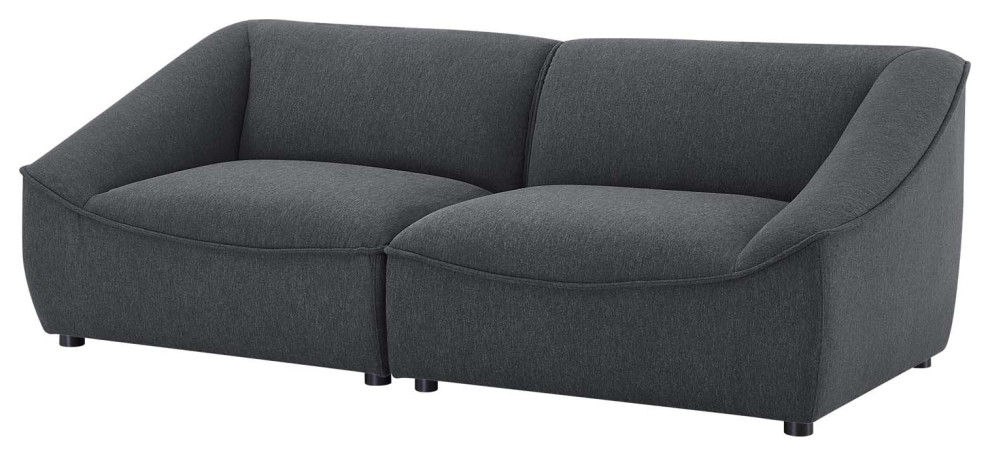 Loveseat Sofa  Fabric  Dark Gray  Modern  Living Lounge Hotel Hospitality   Transitional   Loveseats   by House Bound  Houzz